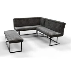 Indus Valley Athena 6 Seater Dining Table Corner Bench Set -DUNELM Furniture Shop 30877798 alt01