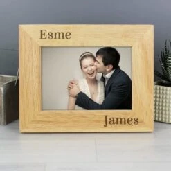 Personalised Couples Light Wood Landscape Photo Frame -DUNELM Furniture Shop 30880827 alt01