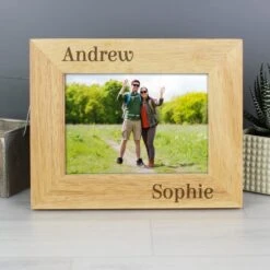 Personalised Couples Light Wood Landscape Photo Frame -DUNELM Furniture Shop 30880827 alt03