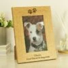 Personalised Paw Prints Light Wood Portrait Photo Frame