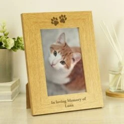 Personalised Paw Prints Light Wood Portrait Photo Frame 8 Personalised Paw Prints Light Wood Portrait Photo Frame -DUNELM Furniture Shop 30880836 alt02