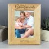 Personalised The Best Grandparents Light Wood Portrait Photo Frame