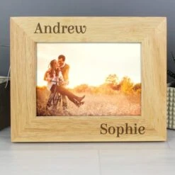 Personalised Couples Light Wood Landscape Photo Frame -DUNELM Furniture Shop 30880846 alt03