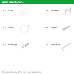 Oslo Extendable Metal Eyelet Curtain Pole -DUNELM Furniture Shop 30883227 alt09