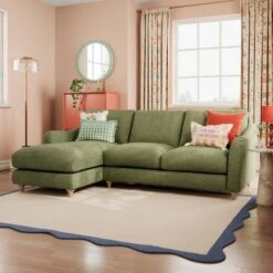 Hattie Slub Faux Linen Corner Chaise -DUNELM Furniture Shop 30886235