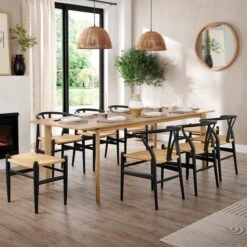 Hudson 6-8 Seater Rectangular Extendable Dining Table, Oak -DUNELM Furniture Shop 30888475 alt03