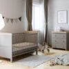 Little Acorns Classic Oak Effect Cot Bed And 3 Drawer Chest Nursery Set -DUNELM Furniture Shop 30892460