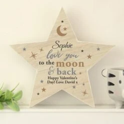 Personalised Love You To The Moon And Back Wooden Star Ornament 8 Personalised Love You To The Moon And Back Wooden Star Ornament -DUNELM Furniture Shop 30893074 alt01