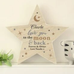 Personalised Love You To The Moon And Back Wooden Star Ornament 10 Personalised Love You To The Moon And Back Wooden Star Ornament -DUNELM Furniture Shop 30893074 alt03