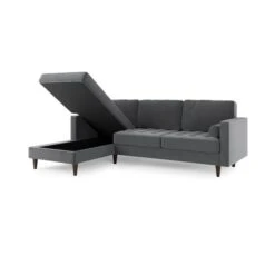 Zoe 4 Seater Corner Double Sofa Bed, Velvet -DUNELM Furniture Shop 30893243 alt07