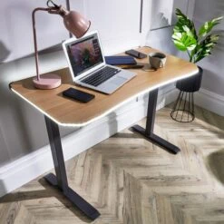 XR Living Oka Office Desk With LED Lights And Wireless Charging -DUNELM Furniture Shop 30895059 alt01
