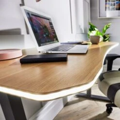 XR Living Oka Office Desk With LED Lights And Wireless Charging -DUNELM Furniture Shop 30895059 alt02