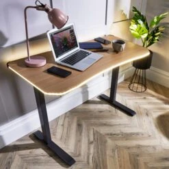 XR Living Oka Office Desk With LED Lights And Wireless Charging -DUNELM Furniture Shop 30895059 alt05