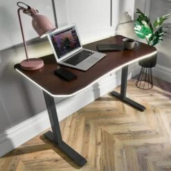 XR Living Oka Office Desk With LED Lights And Wireless Charging -DUNELM Furniture Shop 30895060 alt01