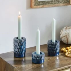 Set Of 3 Zen Ceramic 2-in-1 Candle Holders -DUNELM Furniture Shop 30896020