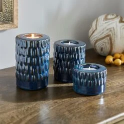 Set Of 3 Zen Ceramic 2-in-1 Candle Holders -DUNELM Furniture Shop 30896020 alt01