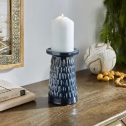 Zen Ceramic Pillar Candle Holder -DUNELM Furniture Shop 30896021