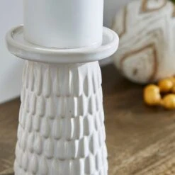 Zen Ceramic Pillar Candle Holder -DUNELM Furniture Shop 30896023 alt02