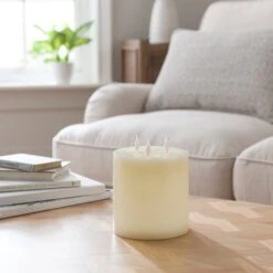 LED Wax Pool Multi Wick Pillar Candle -DUNELM Furniture Shop 30897722 alt01