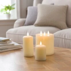 LED Wax Pool Multi Wick Pillar Candle -DUNELM Furniture Shop 30897722 alt08