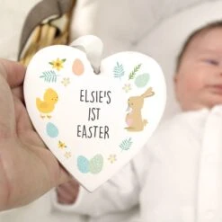 Personalised First Easter Heart Tree Decoration -DUNELM Furniture Shop 30899648 alt01
