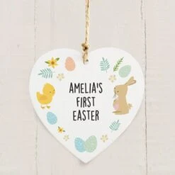 Personalised First Easter Heart Tree Decoration -DUNELM Furniture Shop 30899648 alt03