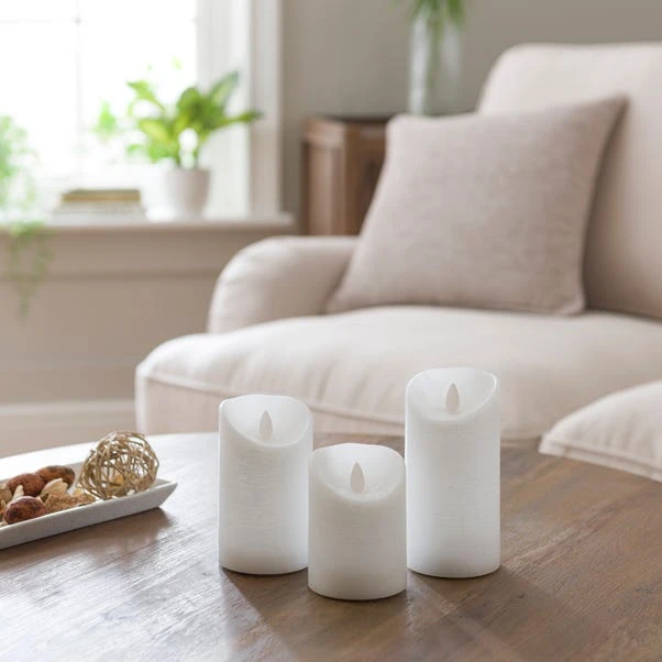 Set Of 3 Amber & Tonka LED Pillar Candles 4 Set Of 3 Amber & Tonka LED Pillar Candles - Image 2