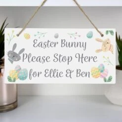Personalised Easter Springtime Wooden Sign -DUNELM Furniture Shop 30900013 alt02