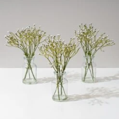 Set Of 3 Artificial Gypsophila Bundles In Glass Bottle Vases -DUNELM Furniture Shop 30901244 alt02