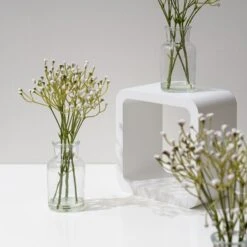 Set Of 3 Artificial Gypsophila Bundles In Glass Bottle Vases -DUNELM Furniture Shop 30901244 alt03