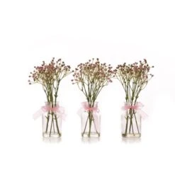 Set Of 3 Artificial Gypsophila Bundles In Glass Bottle Vases -DUNELM Furniture Shop 30901245 alt02