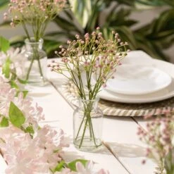 Set Of 3 Artificial Gypsophila Bundles In Glass Bottle Vases -DUNELM Furniture Shop 30901245 alt04