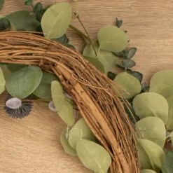 Artificial Eucalyptus And Pussy Willow Wreath -DUNELM Furniture Shop 30901254 alt02
