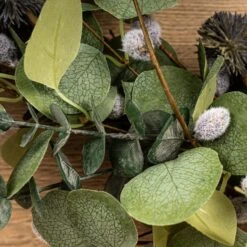 Artificial Eucalyptus And Pussy Willow Wreath -DUNELM Furniture Shop 30901254 alt03