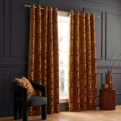 Asami Cut Velvet Eyelet Curtains -DUNELM Furniture Shop 30902427 alt01