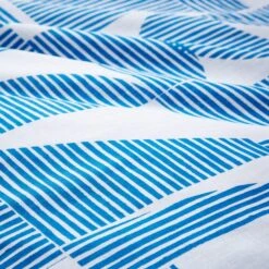 Elements Ezra Blue Cotton Duvet Cover And Pillowcase Set -DUNELM Furniture Shop 30902471 alt05