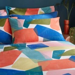 Elements Abstract Blocks Multicoloured Cotton Duvet Cover And Pillowcase Set -DUNELM Furniture Shop 30902925 alt01