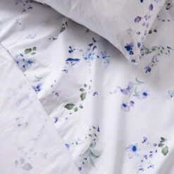 Nola Leaf Green Polycotton Flat Sheet 19 Nola Leaf Green Polycotton Flat Sheet -DUNELM Furniture Shop 30904218 alt04