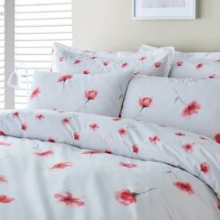 Lexi Poppy Red Duvet Cover And Pillowcase Set 28 Lexi Poppy Red Duvet Cover And Pillowcase Set -DUNELM Furniture Shop 30904285 alt06