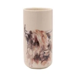 Meg Hawkins Tall Ceramic Highland Cow Vase -DUNELM Furniture Shop 30904938 alt03
