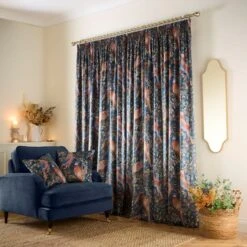 Woodland Pheasant Pencil Pleat Curtains -DUNELM Furniture Shop 30905736 alt04