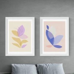 East End Prints Pastel Leaf Set Of 2 Prints By Alisa Galitsyna -DUNELM Furniture Shop 30907783