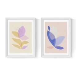 East End Prints Pastel Leaf Set Of 2 Prints By Alisa Galitsyna -DUNELM Furniture Shop 30907783 alt01