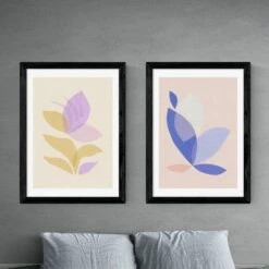 East End Prints Pastel Leaf Set Of 2 Prints By Alisa Galitsyna -DUNELM Furniture Shop 30907785