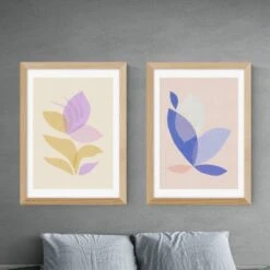 East End Prints Pastel Leaf Set Of 2 Prints By Alisa Galitsyna -DUNELM Furniture Shop 30907786