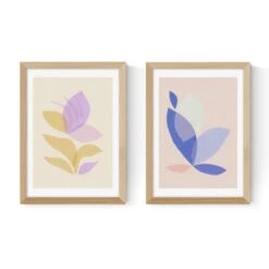 East End Prints Pastel Leaf Set Of 2 Prints By Alisa Galitsyna -DUNELM Furniture Shop 30907786 alt01