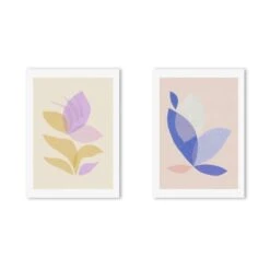 East End Prints Pastel Leaf Set Of 2 Prints By Alisa Galitsyna -DUNELM Furniture Shop 30907788 alt01