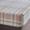Grey Natural Check Brushed Cotton Fitted Sheet -DUNELM Furniture Shop 30907946