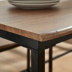 Ronan 4 Seater Wave Edge Dining Table And Bench Set -DUNELM Furniture Shop 30908067 alt02