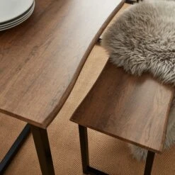 Ronan 4 Seater Wave Edge Dining Table And Bench Set -DUNELM Furniture Shop 30908067 alt04